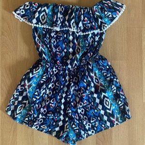 Off The Shoulder Aztec print Romper.